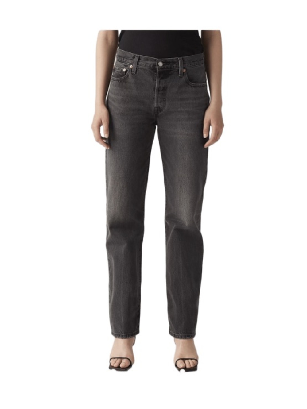 Levi’s 501 90s High-Rise Straight Women Jeans - Black 27x30 Color Stitch School